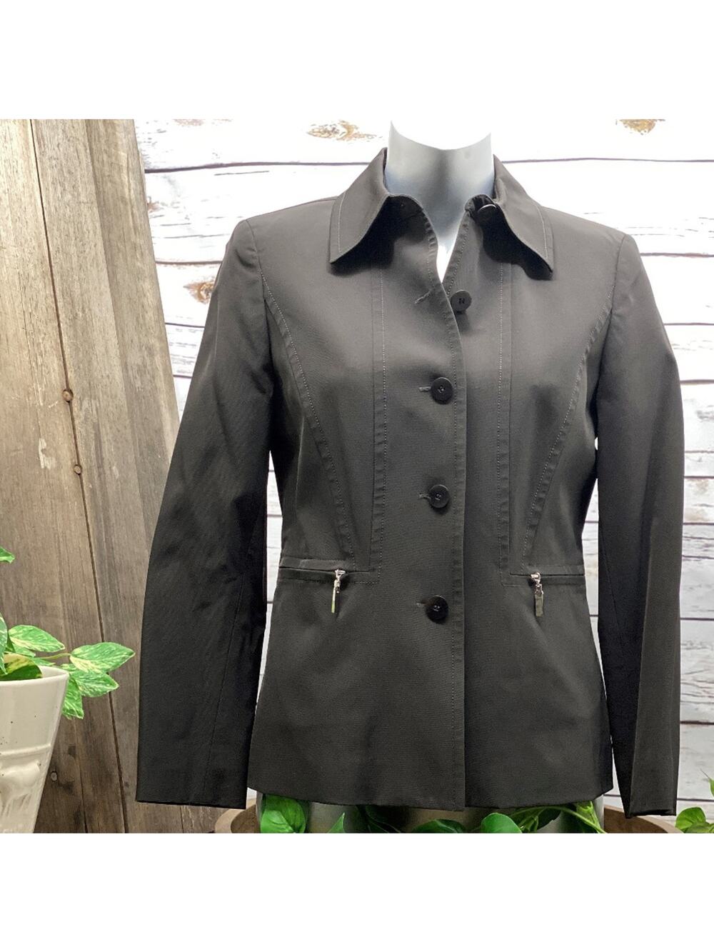 Doncaster Chocolate Brown Fitted Blazer Jacket Button Close Size 6
